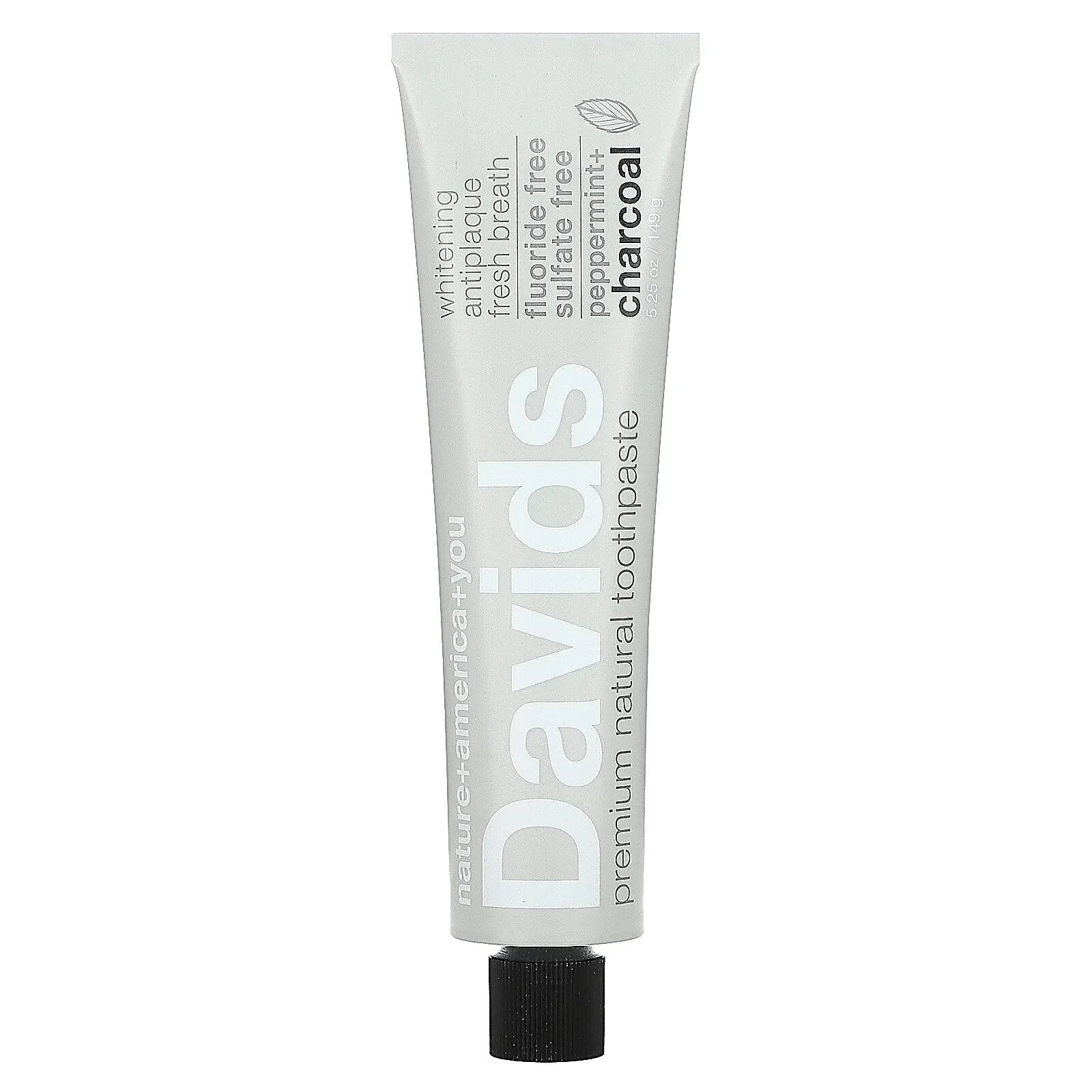 Premium Natural Toothpaste, Peppermint + Charcoal, 5.25 oz (149 g)