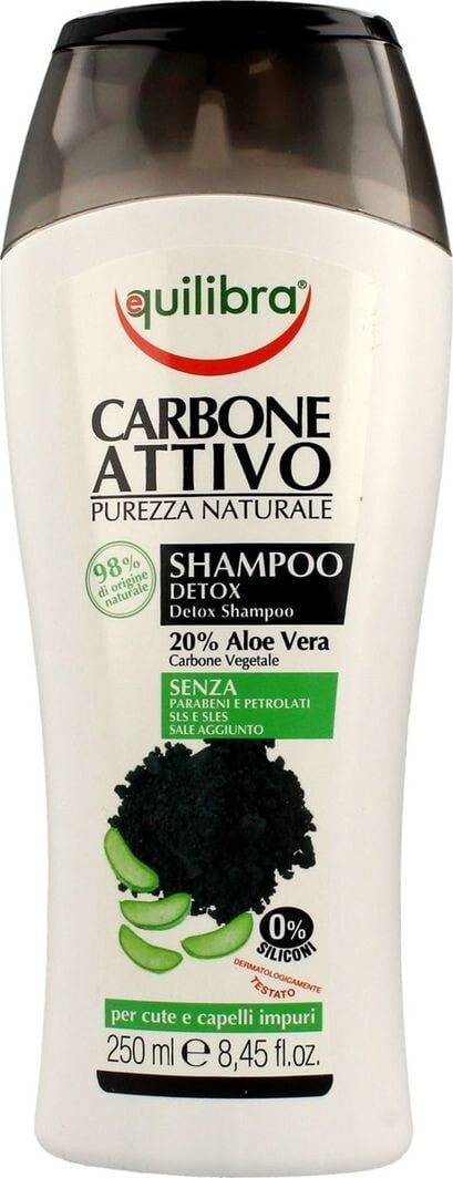 Equilibra Carbon & Aloe Vera Detox Shampoo Детокс-шампунь с активированным углем и алоэ вера 250 мл