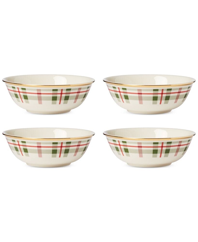 Lenox holiday Plaid Porcelain All-Purpose Bowls, Set Of 4