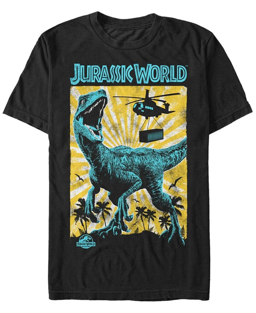 Fifth Sun jurassic World Fallen Kingdom Men's T-Rex Color Pop Retro Poster Short Sleeve T-Shirt