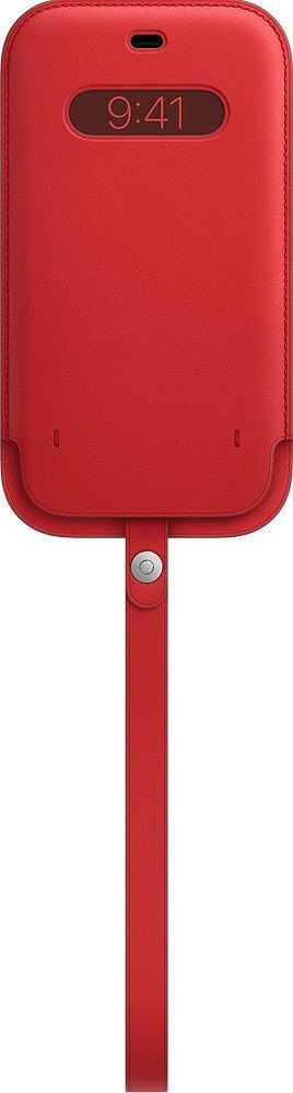 Кожаный чехол Apple APPLE для iPhone 12 Pro Max с надписью MagSafe красный