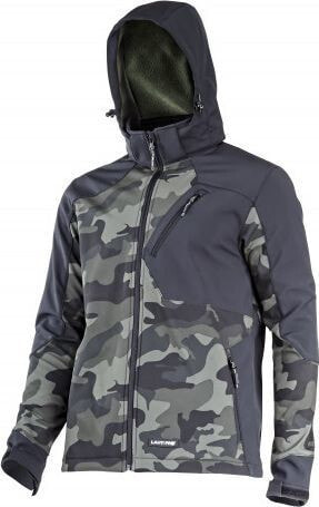 Lahti Pro SOFTSHELL JACKET WITH HOOD. CAMO GREEN-BLACK, "3XL", CE, LAHTI