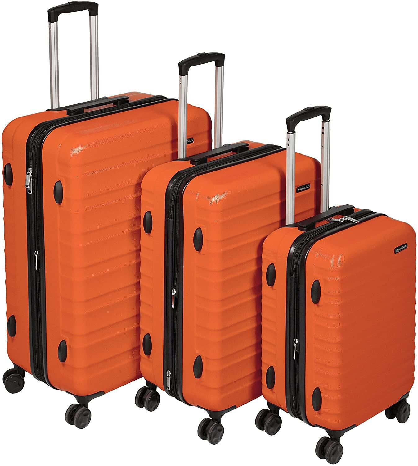 Чемодан мужской. AMAZONBASICS Hardside Spinner Luggage. Чемодан для вещей. Оранжевый чемодан модные.