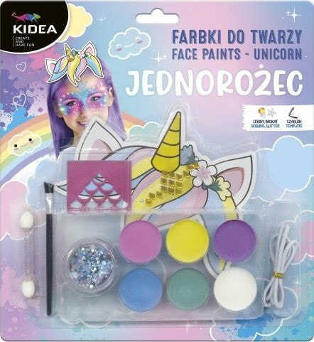 Детская краска для рисования Derform Farbki do twarzy zestaw Jednorożec KIDEA