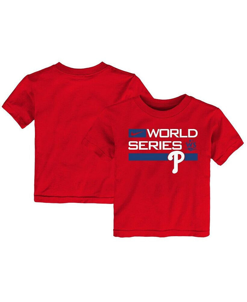 Nike toddler Boys and Girls Red Philadelphia Phillies 2022 World Series Authentic Collection Dugout T-shirt