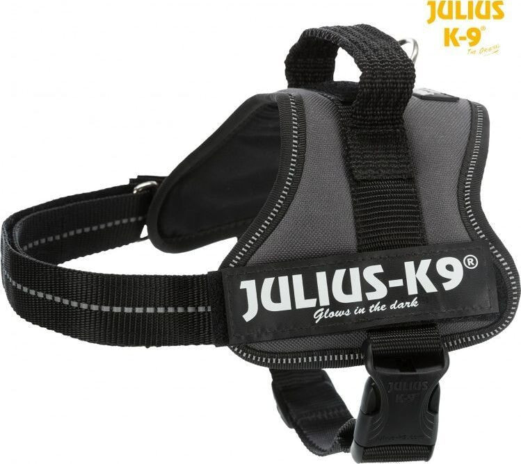 Trixie Julius-K9® Powerharness® dog harness, anthracite, Mini / M: 51-67 cm / 28 mm