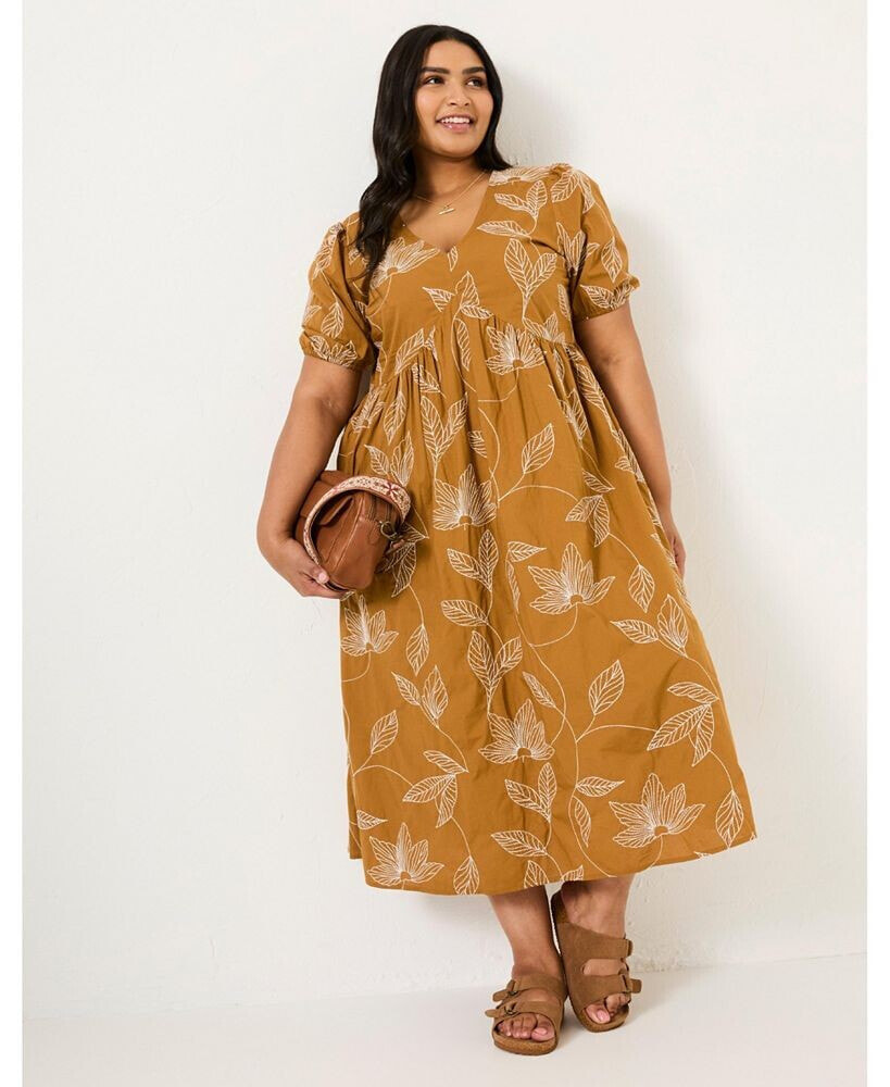 FatFace plus Size Remi Detail Midi Dress