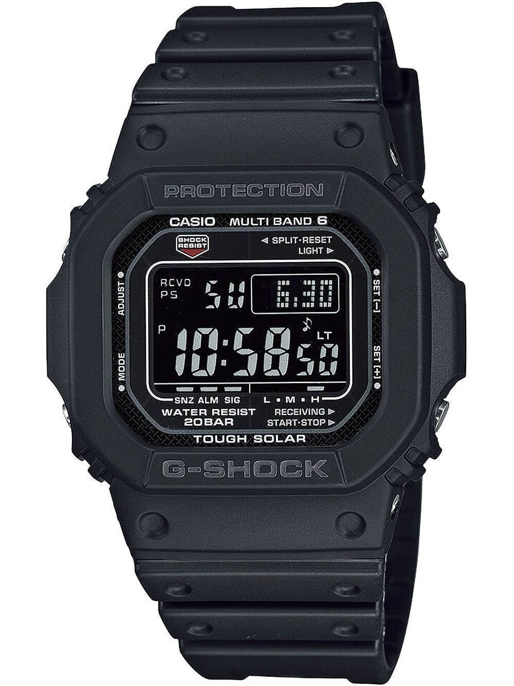 Мужские часы с черным циферблатом Casio GW-M5610U-1BER G-Shock Solar Funkuhr 43mm 20ATM