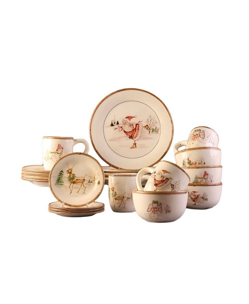 American Atelier christmas Twig 20 Piece Dinnerware Set