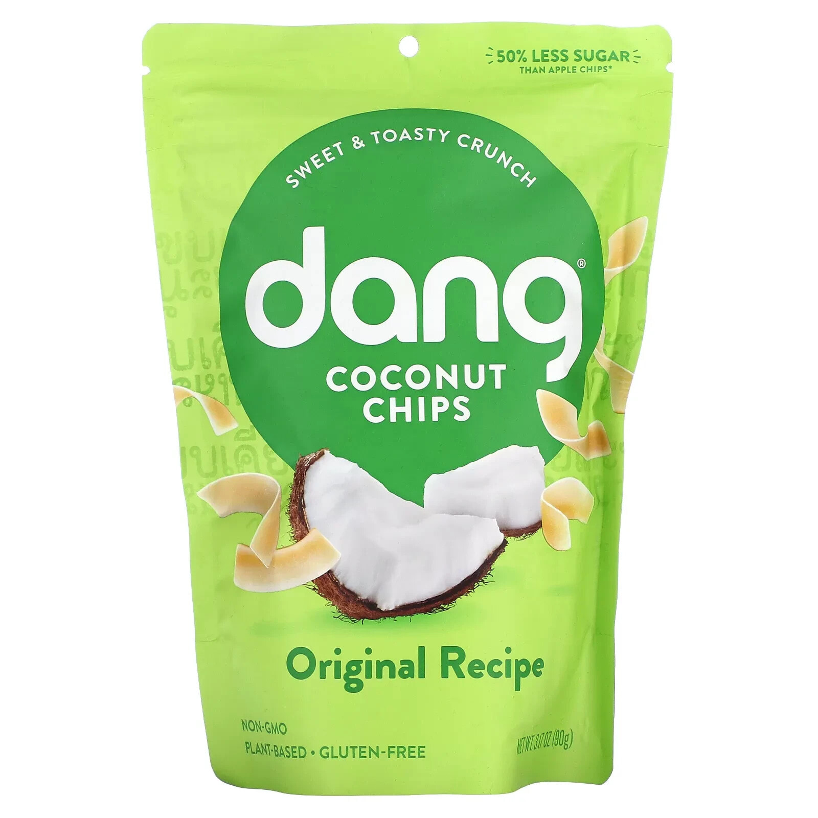 Dang Foods, Кокосовые чипсы, оригинальный рецепт, 90 г (3,17 унции)