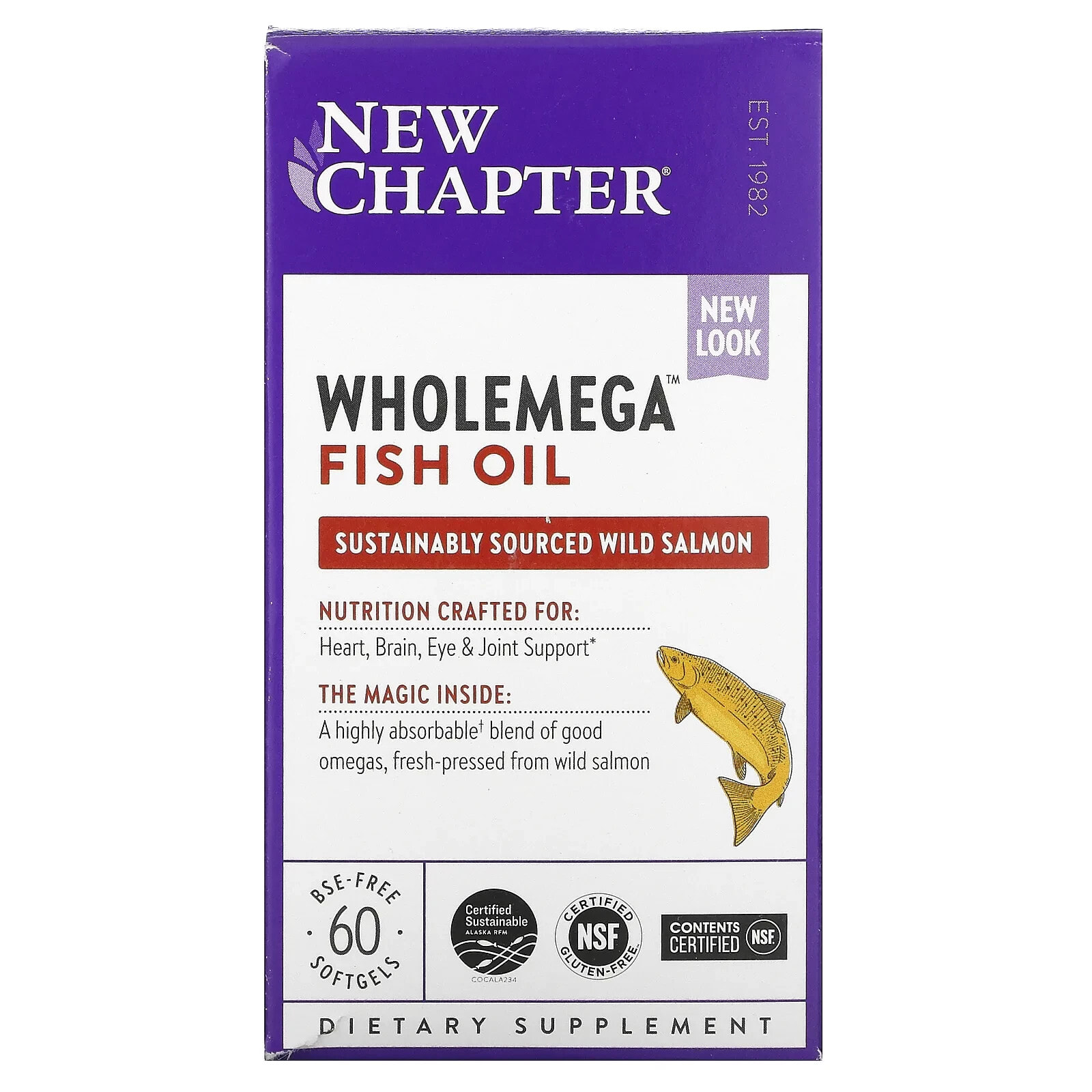 Wholemega Fish Oil, 60 Softgels