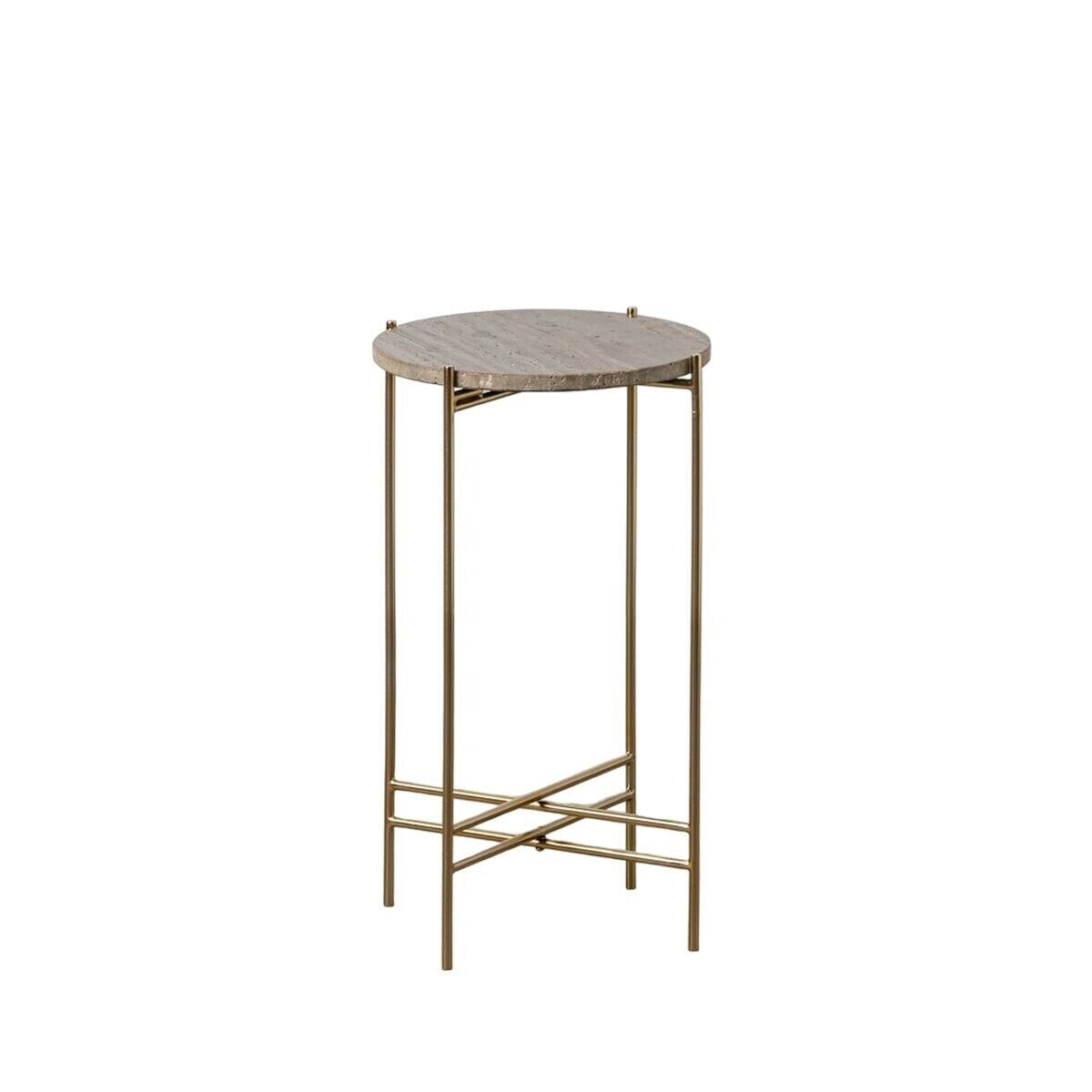 Side table 32 x 32 x 54,5 cm Brown Marble Iron