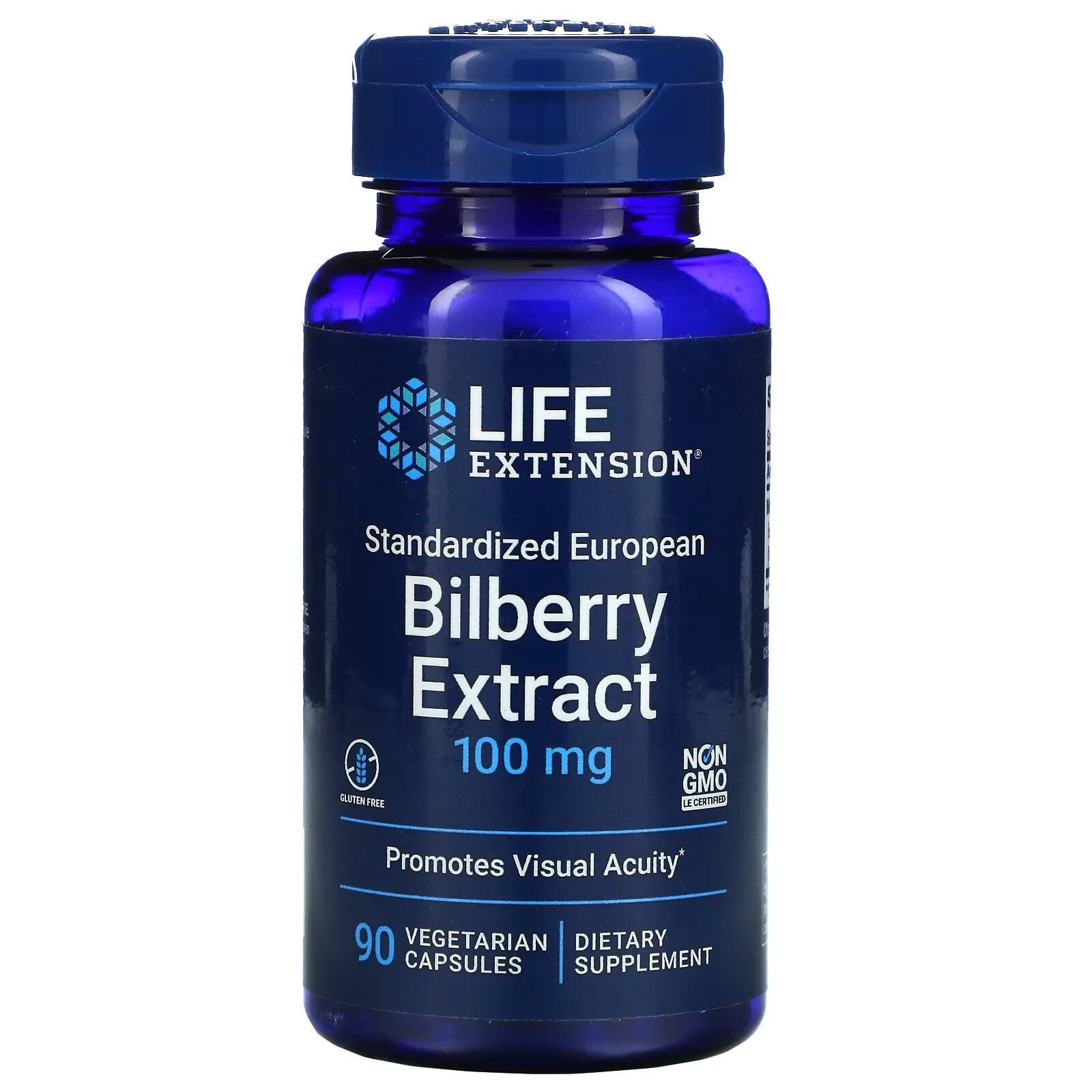 Standardized European Bilberry Extract, 100 mg, 90 Vegetarian Capsules