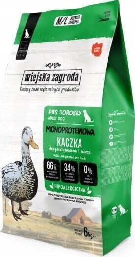 Wiejska Zagroda WIEJSKA ZAGRODA Monobiałkowa Kaczka (dorosły) - Karma sucha dla psa - 6kg