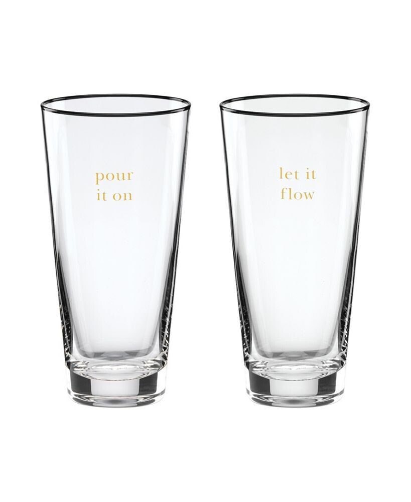 Kate Spade cheers to Us Let It Flow Pour It on Glasses Set, 2 Piece