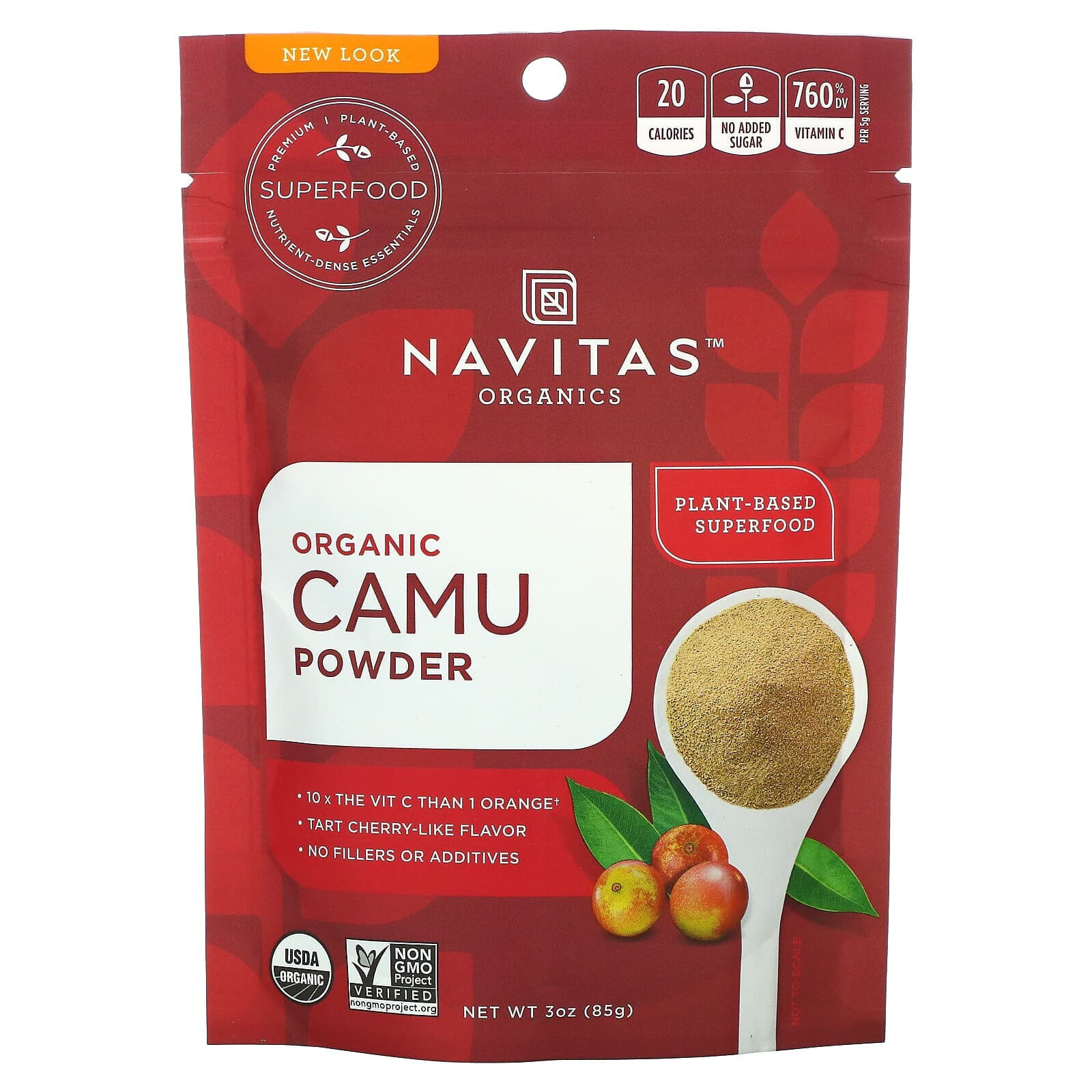 Навитас Органикс, Organic Camu Powder, 85 г (3 унции)