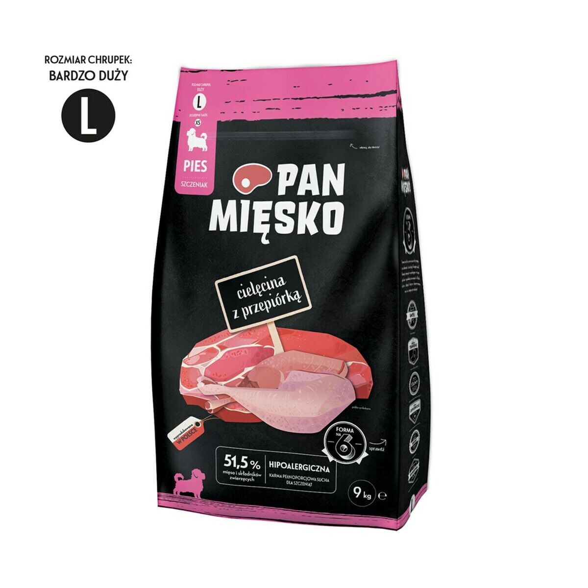 Fodder PAN MIĘSKO L Veal 9 kg