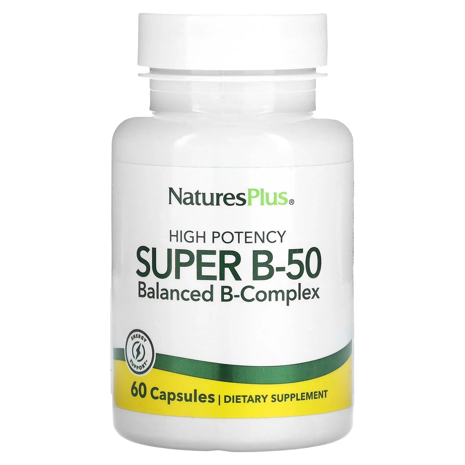 NaturesPlus, High Potency Super B-50, 60 Capsules