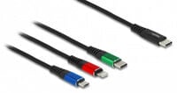 USB Charging Cable 3 in 1 USB Type-C™ to Lightning™ / Micro USB / USB Type-C™ 1 m - 1 m - USB C - USB C/micro-USB B/Lightning - USB 2.0 - Black - Blue - Green - Red