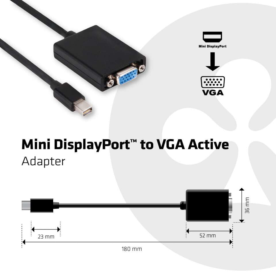 CLUB3D Mini DisplayPort to VGA Active Adapter CAC-1103