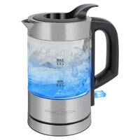 Clatronic Glas-Wasserkochher PC-WKS 1228 G edelstahl/schwarz 0.5 Liter