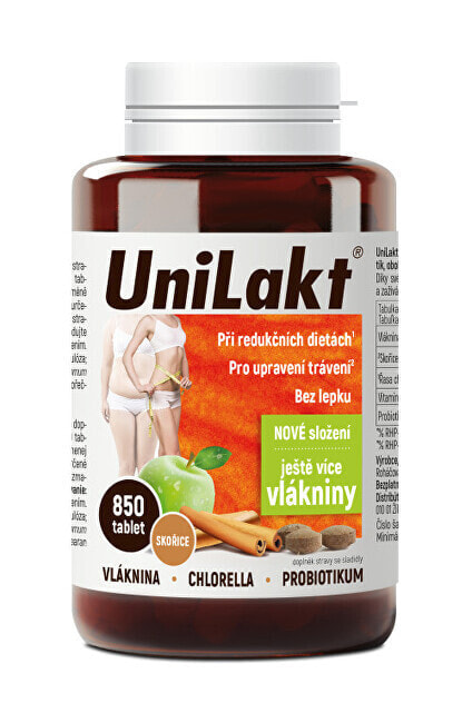Simply You UniLakt Таблетки клетчатки, с пробиотиками и водоросли хлореллы для регулирования пищеварения 850 таблеток