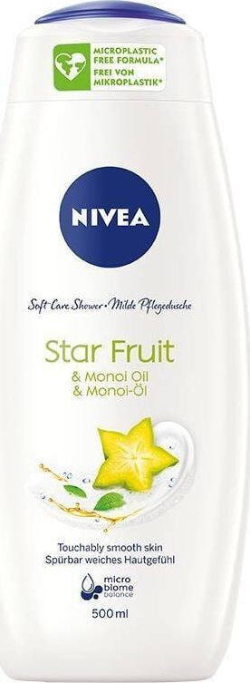 Nivea Star Fruit Monoi Oil Shower Cream Gel Питательный крем-гель для душа освежающим ароматом карамболы 500 мл