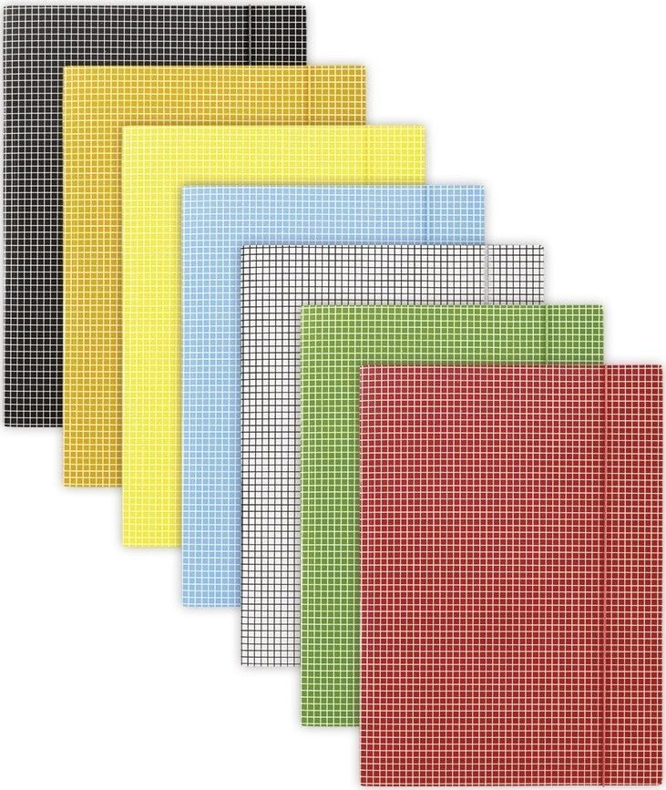 Donau Folder with elastic DONAU, cardboard, A4, 400gsm, 3-compartments, mixed colors, checked () - 5901498005216