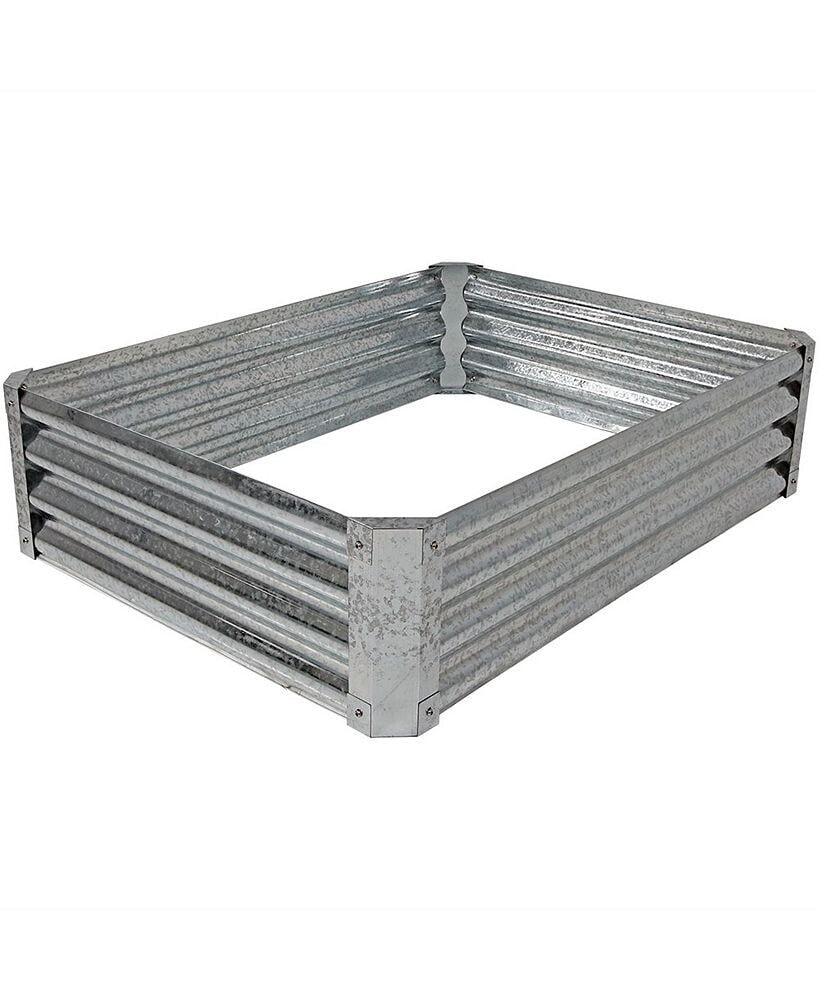 Sunnydaze Decor galvanized Steel Rectangle Raised Garden Bed - Gray - 48 in