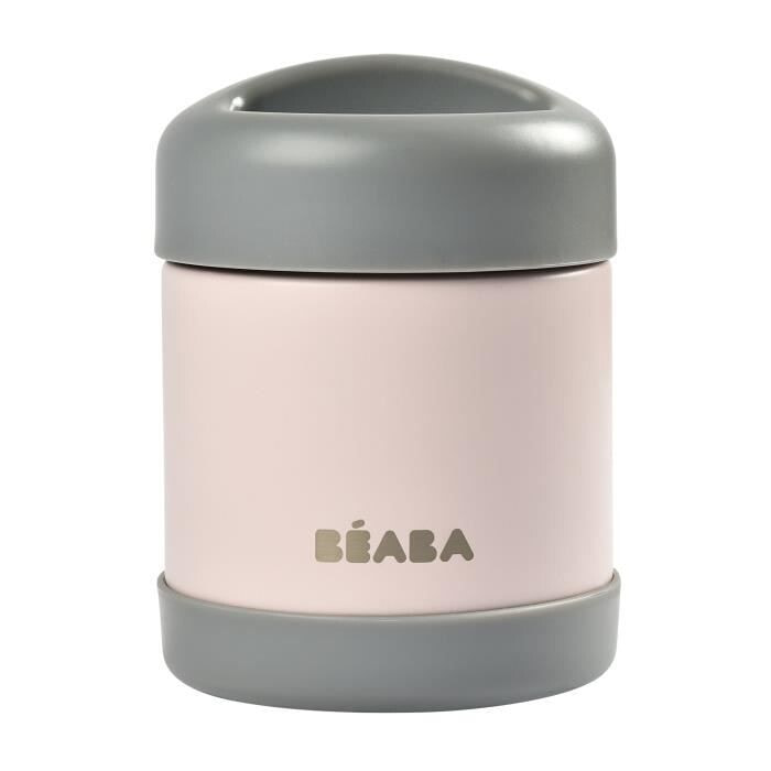 BEABA insulated stainless steel portion 300 ml (dark fog / light pink)