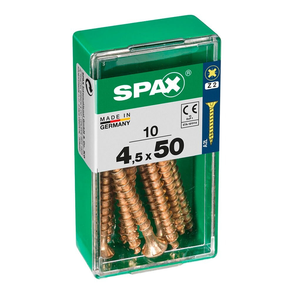 SPAX Yellox 4.5x50 mm Flat Head Wood Screw 10 Units