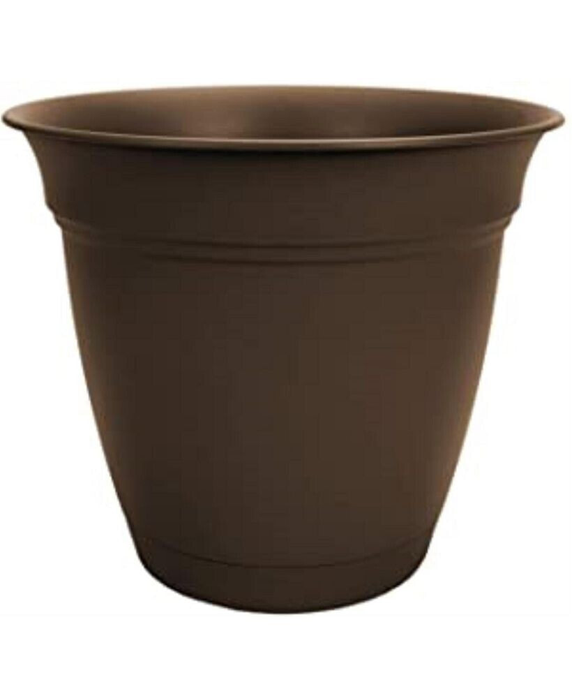 The HC Companies hC Companies Eclipse Round In Outdoor Plastic Planter Chocolate 12in