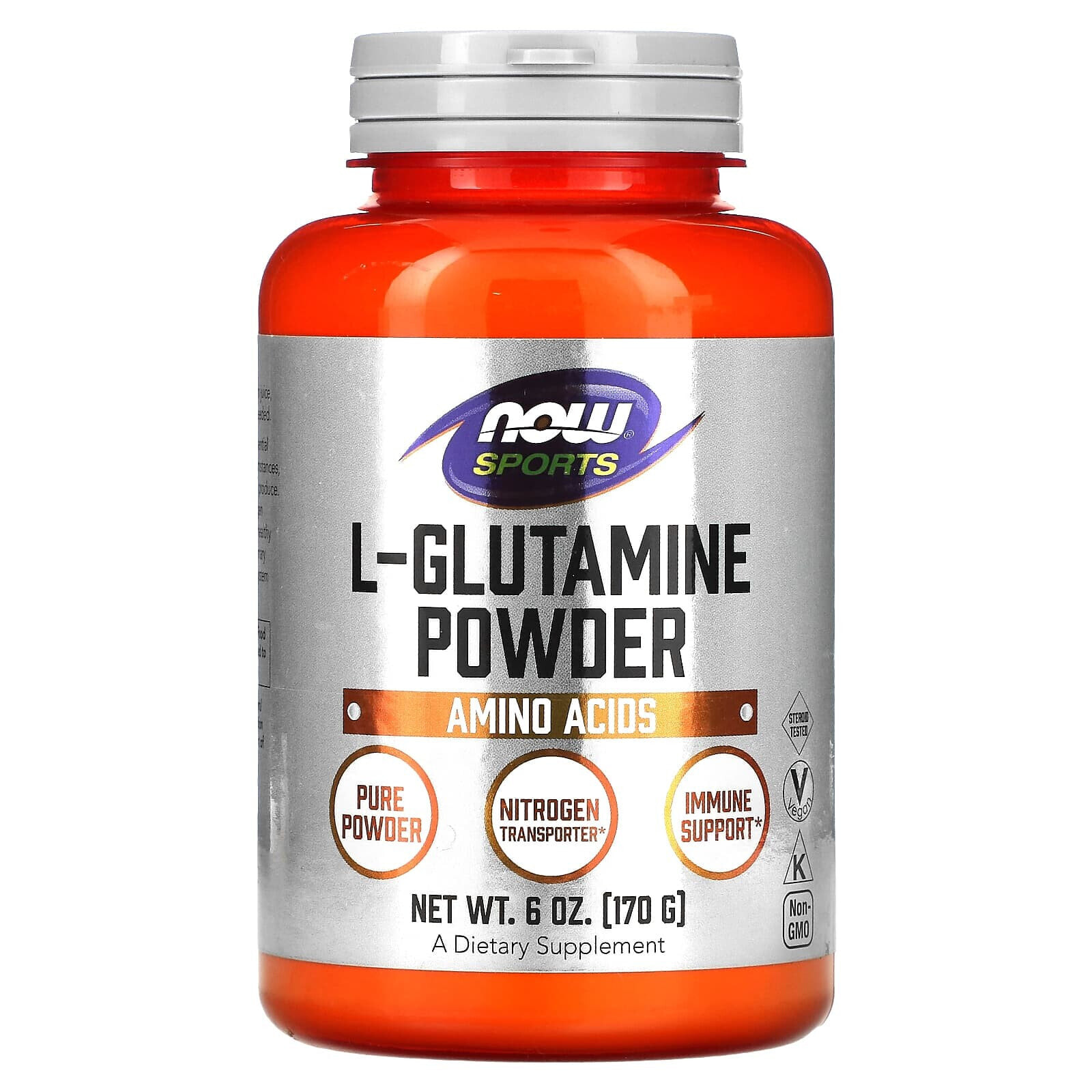 NOW Sports L-Glutamine Порошок L-Глютамина, поддерживающий мышечную массу 170 г