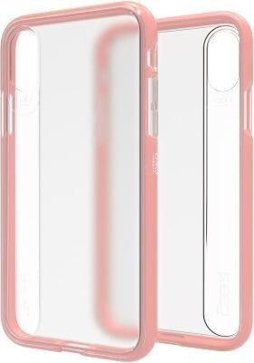 чехол полупрозрачный с розовым ободком iPhone X Gear4