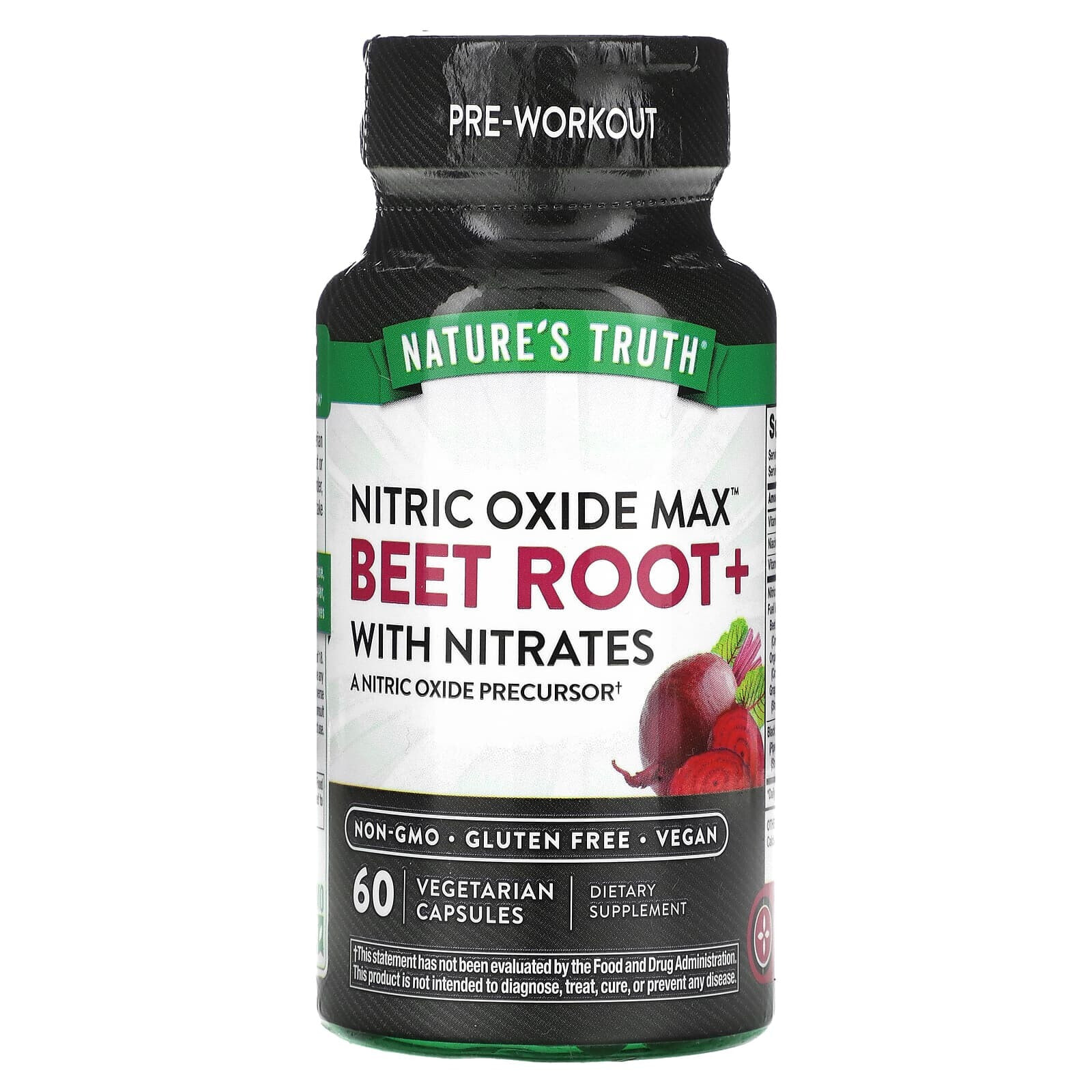 Nitric Oxide, Beet Root+ with Nitrates, 60 Vegetarian Capsules