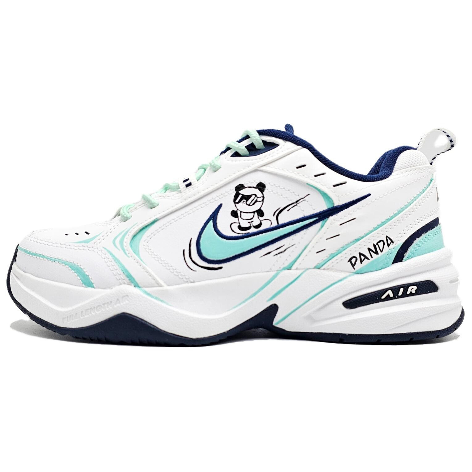 Nike Air Monarch 4 Chunky Sneakers Unisex Low-Top White/cyan/blue/black