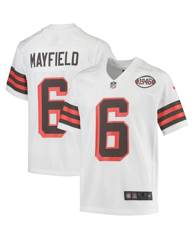 Nike boys Youth Baker Mayfield White Cleveland Browns 1946 Collection Alternate Game Jersey