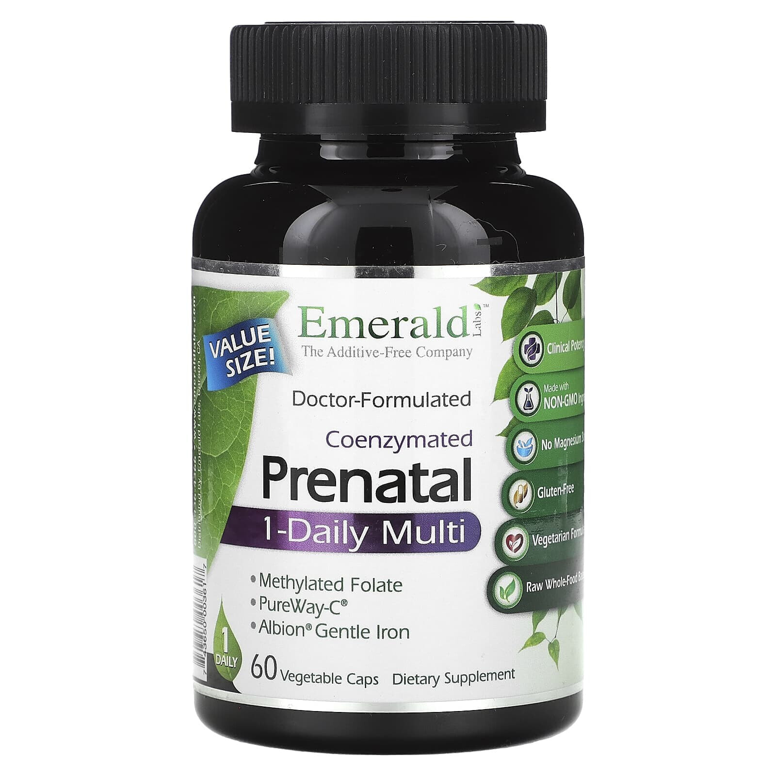 Emerald Laboratories, CoEnzymated Prenatal 1-Daily Multi, 60 Vegetable Caps