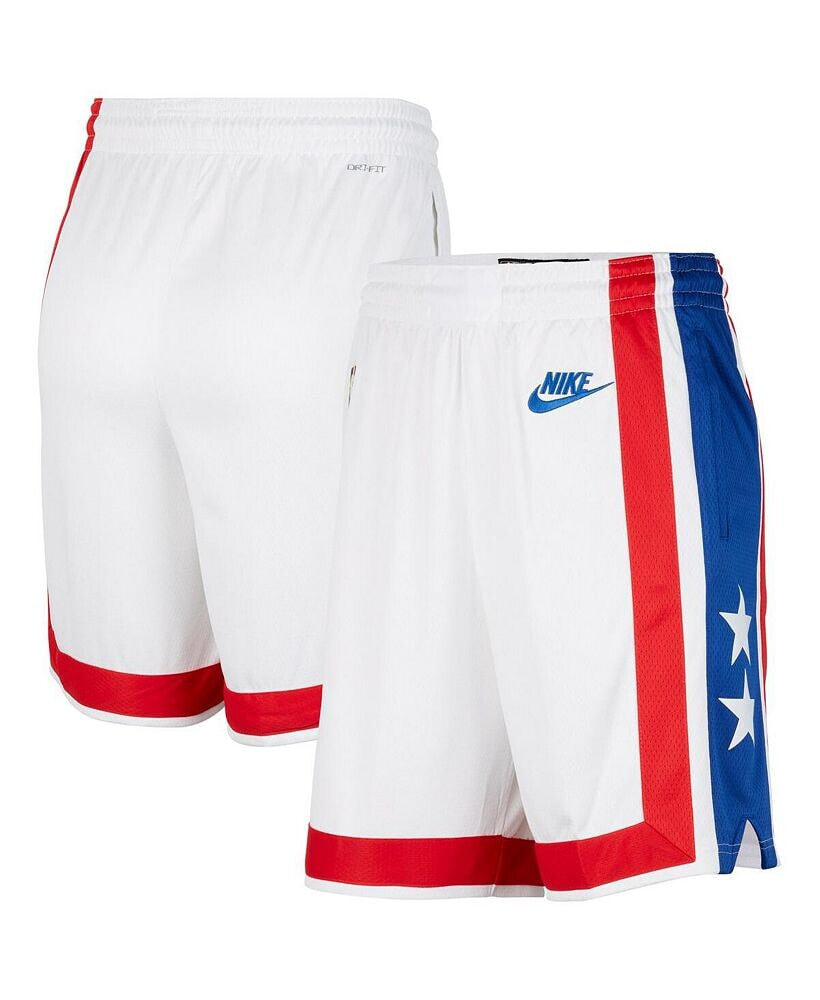 Nike men's White, Blue Brooklyn Nets 2022/23 Classic Edition Swingman Performance Shorts