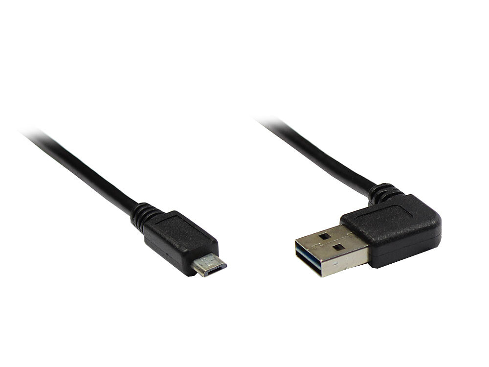 Alcasa USB 2.0 A/micro B, 3m USB кабель USB A Micro-USB B Черный 2510-EUM03W