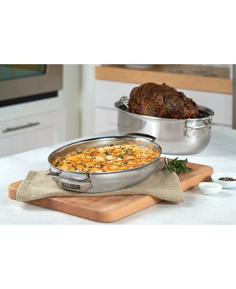 Metal Induction-Safe 8.5-Qt. Oval 3-in-1 Roaster with Lid & Rack