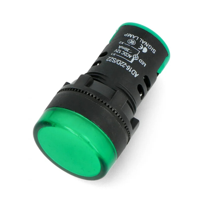 LED indicator 12V AC/DC - 28mm - green