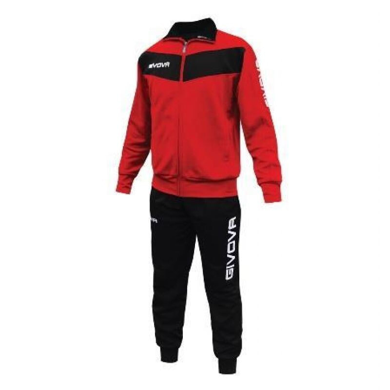 Мужской спортивный костюм черный красный Givova Visa TR018 1210 костюм