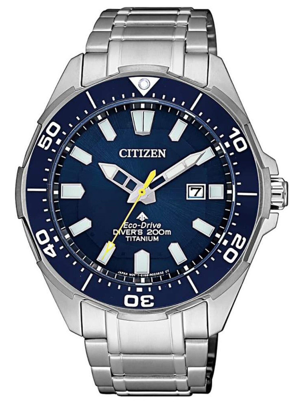 Мужские наручные часы с серебряным браслетом Citizen BN0201-88L Eco-Drive Super-Titanium Promaster 44mm 20 ATM
