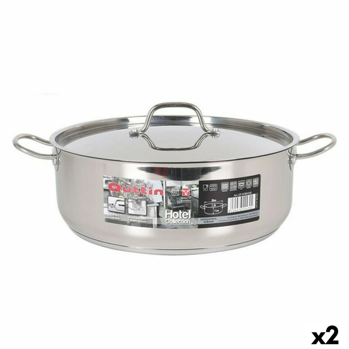 Casserole with lid Quttin Hotel Collection 7,5 L 30 x 11 cm (2 Units)