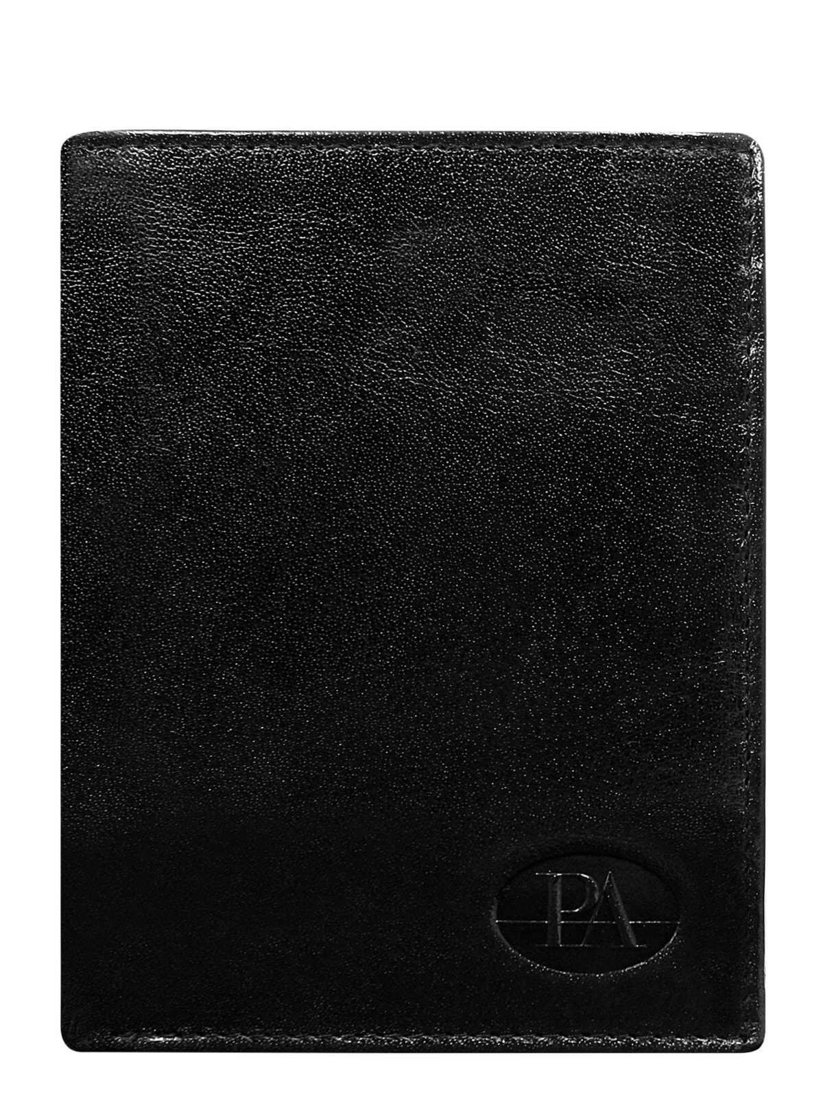 Мужское портмоне кожаное черное вертикальное без застежки  Portfel-CE-PR-PW-007-BTU.32-czarny	Factory Price