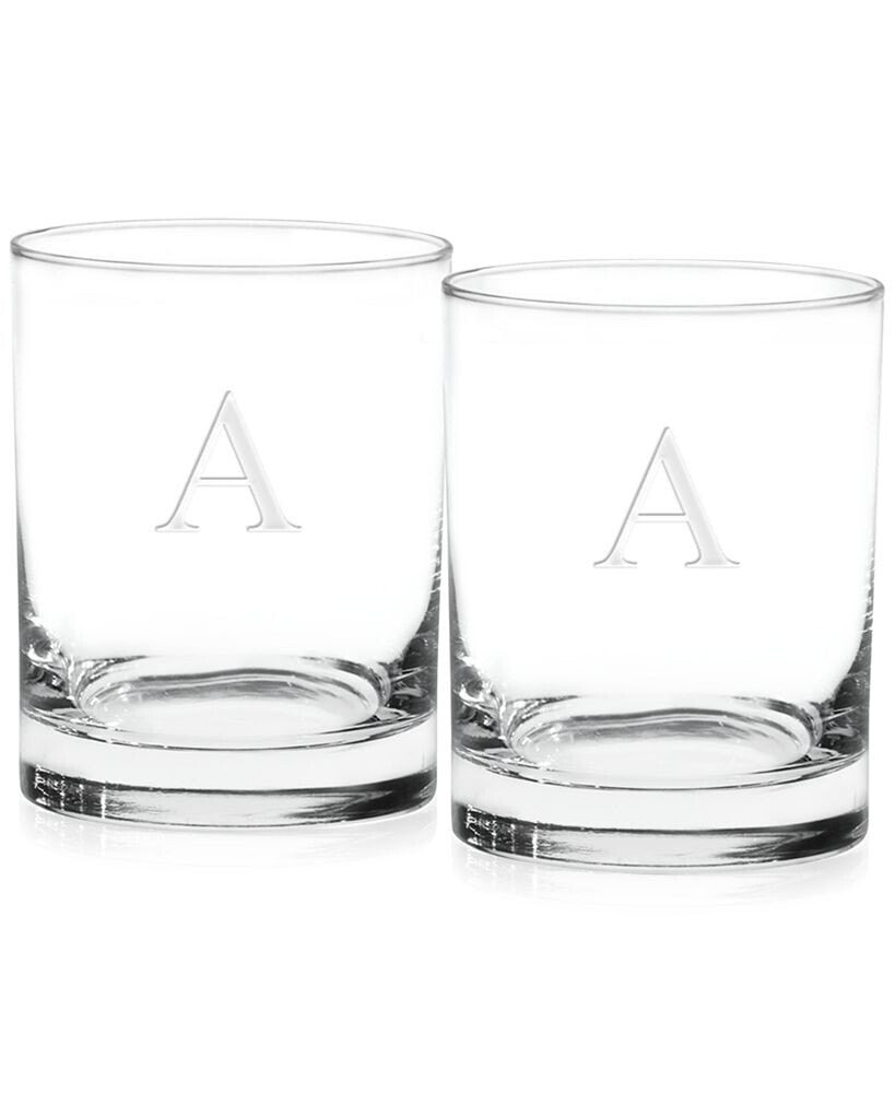 Culver monogram Double Old Fashioned Glasses, Set of 2