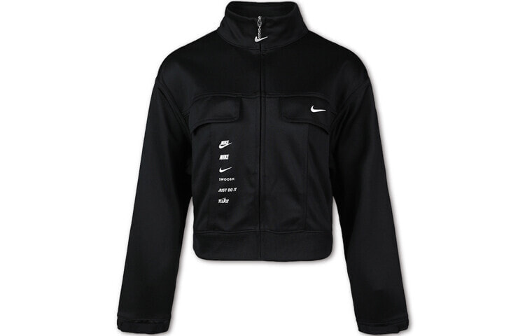 Nike Sportswear Swoosh 翻盖口袋夹克 女款 黑色 / Куртка Nike Sportswear Swoosh CU5679-010