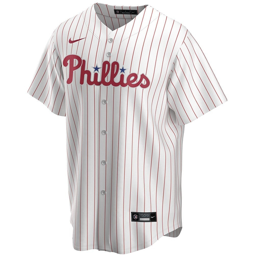 NIKE Philadelphia Phillies Official Replica Home Short Sleeve V Neck T-Shirt