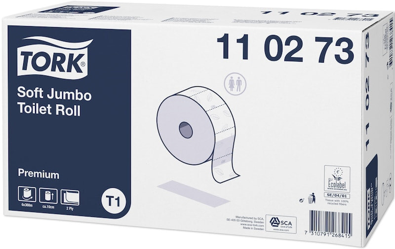 Tork 110273 Туалетная бумага 2 слойная Белый   360 м  9.7 см  х 26 см  6 рулонов